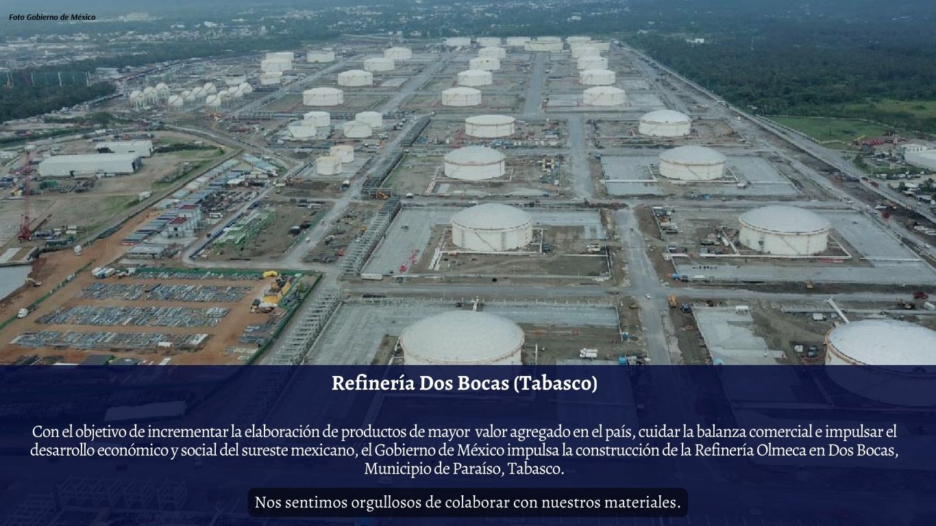 Válvulas de alivio y materiales hidráulicas en refinería de Tabasco